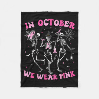 In oktober dragen we Nk Halloween borstkanker Skel Fleece Deken