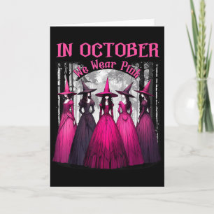 In Oktober dragen we Roze Griezelige Heks Hallowee Kaart