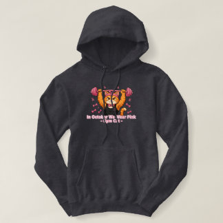 In Oktober dragen we Roze Gym Kat Roze Oktober Hal Hoodie