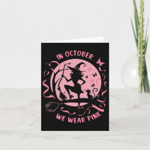 In Oktober dragen we Roze Heks Halloween Borst Kan Kaart