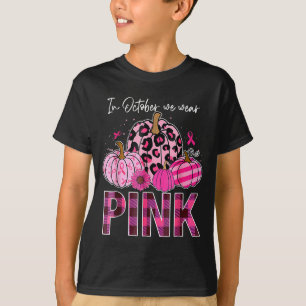 In oktober dragen we Roze Pompoen Borstkanker T-shirt