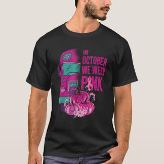 In oktober dragen we roze schoolbus borstkanker a t-shirt