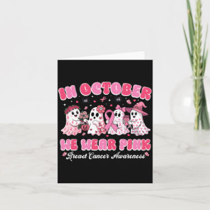 In oktober dragen we roze spook borstkanker Hallow Kaart