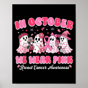 in oktober dragen we roze spook borstkanker hallow poster
