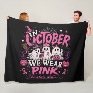 In oktober dragen we roze tegen borstkanker fleece deken