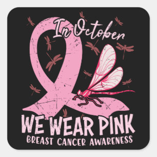 In Oktober dragen we Roze tegen Borstkanker Vierkante Sticker