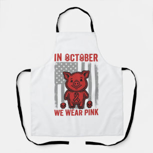In Oktober dragen we Roze Varken Bewustzijnsontwer Schort