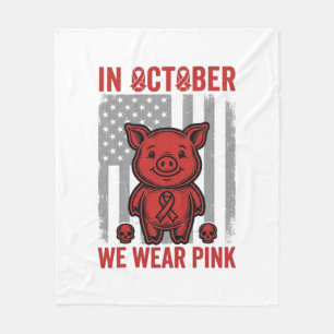 In oktober dragen we roze varkens bewustzijn ontwe fleece deken