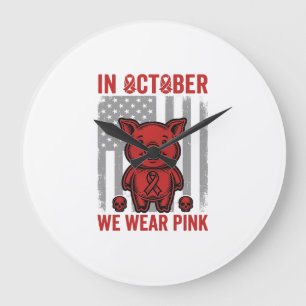 In oktober dragen we roze varkens bewustzijn ontwe grote klok