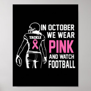 In oktober dragen we roze voetbal borstkanker bewu poster