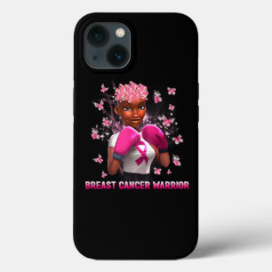 In Oktober dragen we Roze Zwarte Vrouw Borstkanker iPhone 13 Hoesje