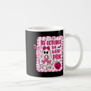 In oktober hebben we Pink Bow Ghost Breast Cancer Koffiemok