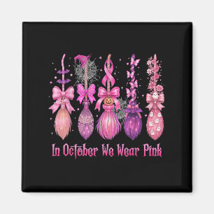 In oktober hebben we Pink Witch Broom Halloween Br Magneet
