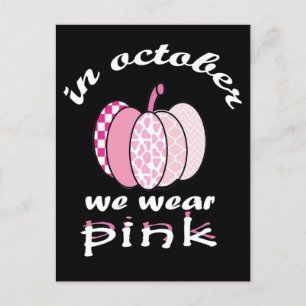 in oktober hebben we roze pompoenen draag  aankondigingskaart