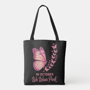 In oktober Roze Borst Vlinder Draagtas