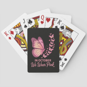 In oktober Roze Borst Vlinder Pokerkaarten
