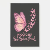 In oktober Roze Borst Vlinder Post-it® Notes (Voorkant)
