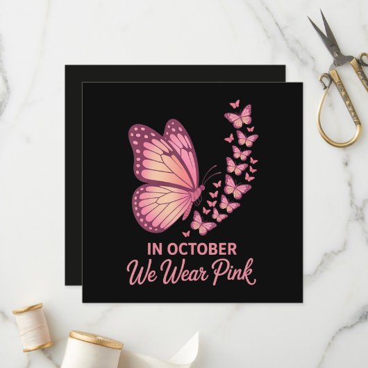 in oktober roze borst vlinder programma (Voorkant / Achterkant in situ)