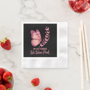 in oktober roze borst vlinder servet