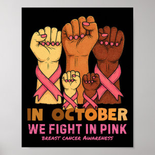 In oktober vechten we bij roze  borstkanker poster