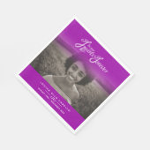 In ons hart voor altijd foto roze paarse servetten (Hoek)