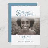 In onze harten begrafenisprogramma wit en blauw programma (Voorkant / Achterkant)