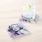  in Paars Glazen Onderzetter (Schuin)