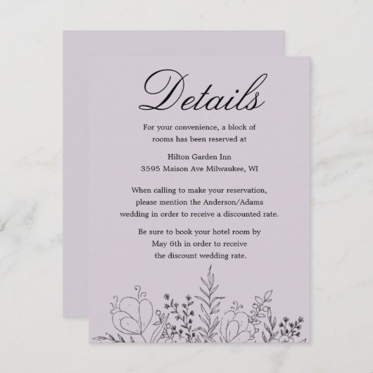  in Paars Informatiekaartje (Voorkant / Achterkant)