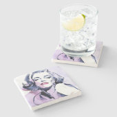  in Paars Stenen Onderzetter (Zijkant)