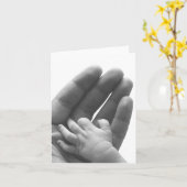 In papa's handen Notecard Kaart (Gele Bloem)