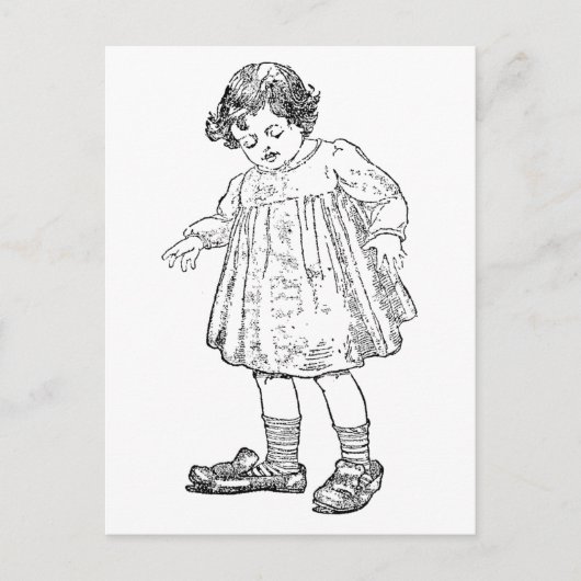 In papa's schoenen briefkaart (Voorkant)