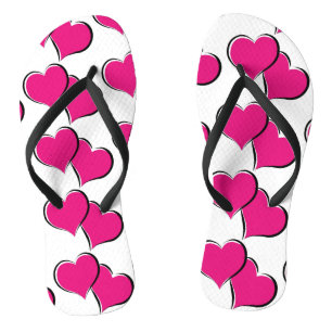 in paren gerangschikt rood hartenontwerp teenslippers