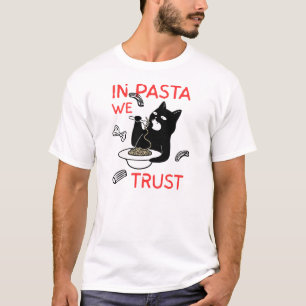 In Pasta We Trust – Grappig T-Shirt voor Kattenlie