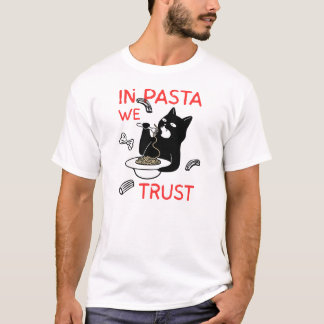 In Pasta We Trust – Grappig T-Shirt voor Kattenlie