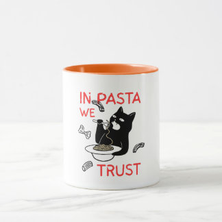 In Pasta We Trust – Grappige Kat Liefhebber Mok