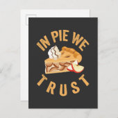 In Pie vertrouwen we op Funny Unique Pie Herfst Lo Uitnodiging Briefkaart (Voorkant / Achterkant)
