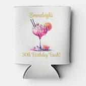  in Pink Theme Cocktail Birthday Blikjeskoeler (Voorkant)