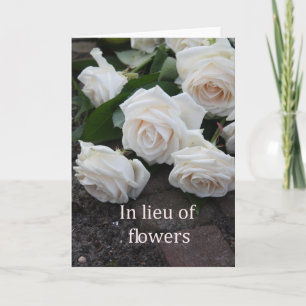 In plaats van bloemen kaart voor sympathie / begra