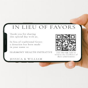 In plaats van bruiloft cadeaus met QR-code voor li Kaart