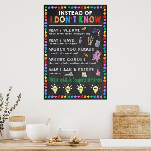 In plaats van dat ik geen Poster van groeidemper k (Keuken)