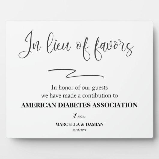 In plaats van een gunstiger teken Tabletop Plaque  Fotoplaat (Voorkant)