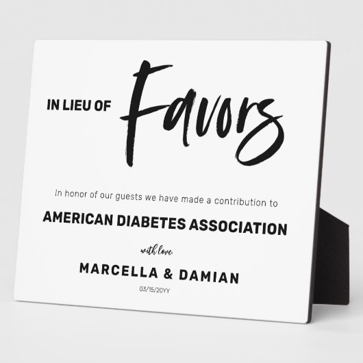 In plaats van een gunstiger teken Tabletop Plaque  Fotoplaat (Zijkant)