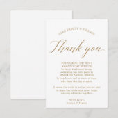 In plaats van gunsten bedankt plaats kaart goud (Voorkant / Achterkant)
