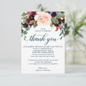 In plaats van gunsten bedankt Place Card Bourgogne Aankondiging (Staand voorkant)