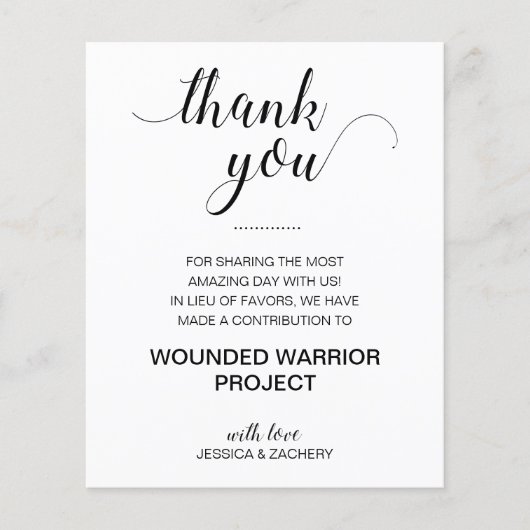 in plaats van liefdadigheidsdonatiebruiloft (Voorkant)