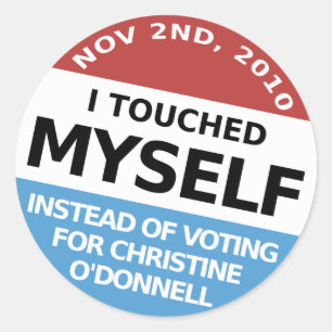 ...in plaats van voor Christine O'Donnell te stemm Ronde Sticker