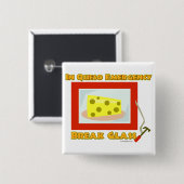 In Queso Emergency Break Glass Vierkante Button 5,1 Cm (Voorkant /achterkant)