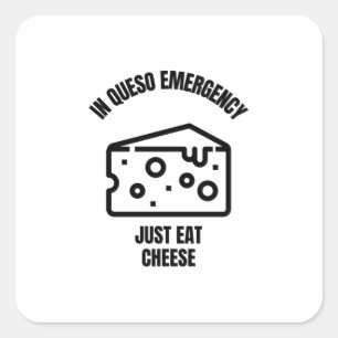 In queso emergency funny cheese pun jokes vierkante sticker