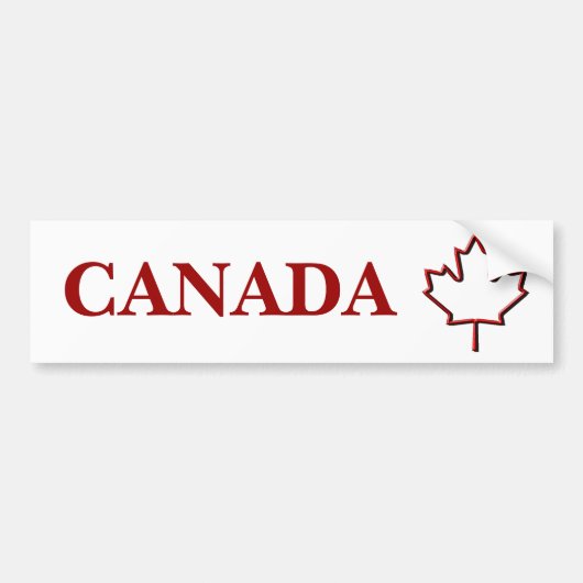 In reliëf gemaakt Canadees maanblad Bumpersticker (Voorkant)