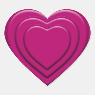 In reliëf gemaakt Roze Hart Sticker